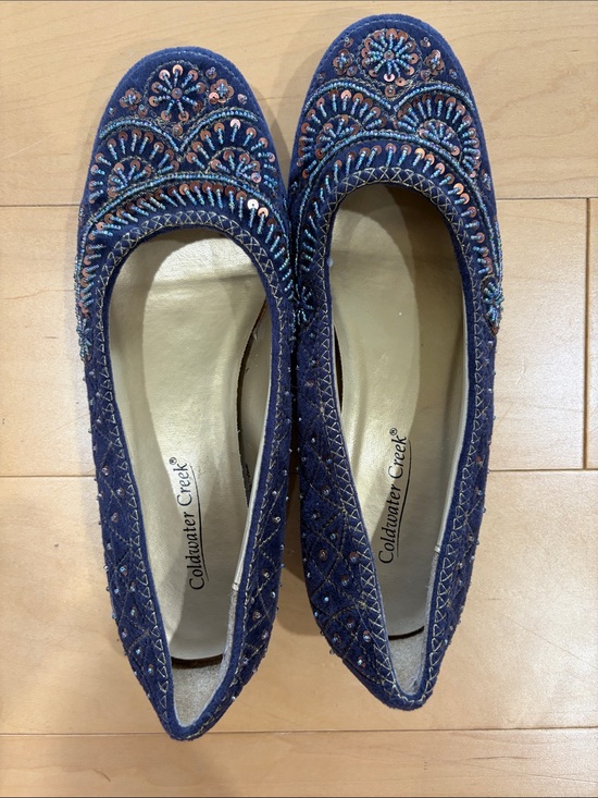 Coldwater Creek Shoes - Coldwater Creek Navy Embroidered Sequin Ballet Flats  Size 9
Like New